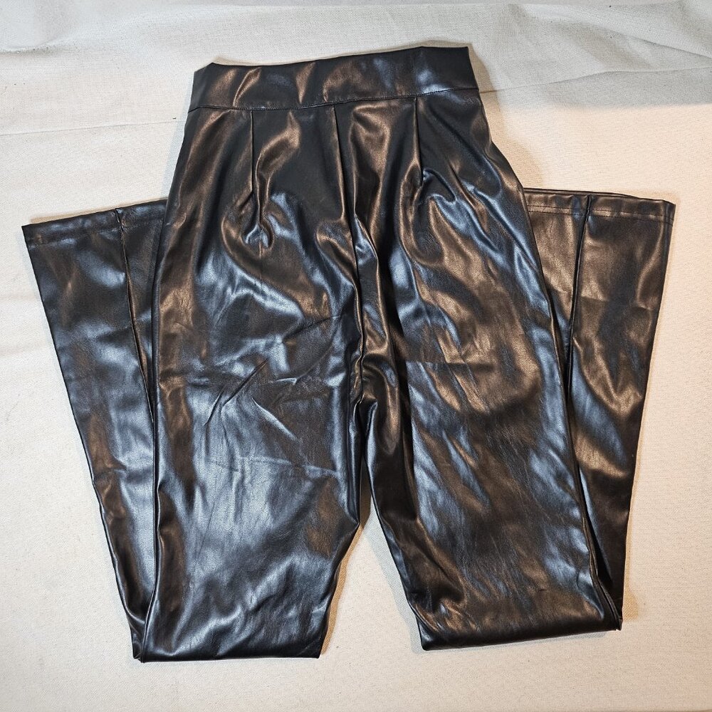 Shein Bae Women's Flare Leg Faux Leather Pants - Small - Picture 5 of 6